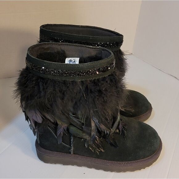 UGG Peacock Feather Swarovski Crystals Boots 6M - Picture 7 of 14